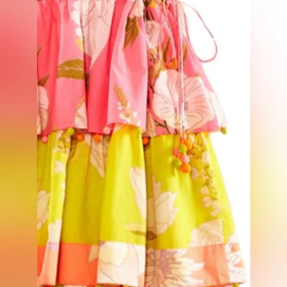 FARM RIO Mixed Neon Garden Mini  Dress NWT - Picture 5 of 11
